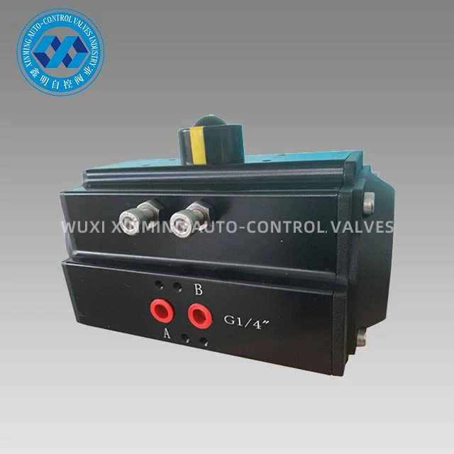 Actuador neumático de piñón y cremallera de aluminio negro completo