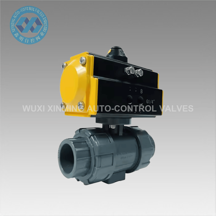 Double Acting Plastic Pneumatic Actuator Ball Valve
