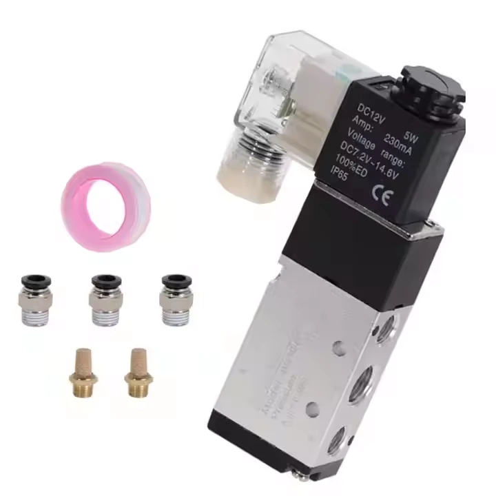 Pneumatic Electric Solenoid Valve 5-way 2-position Control Air Gas Magnetic 12V 24V 220V