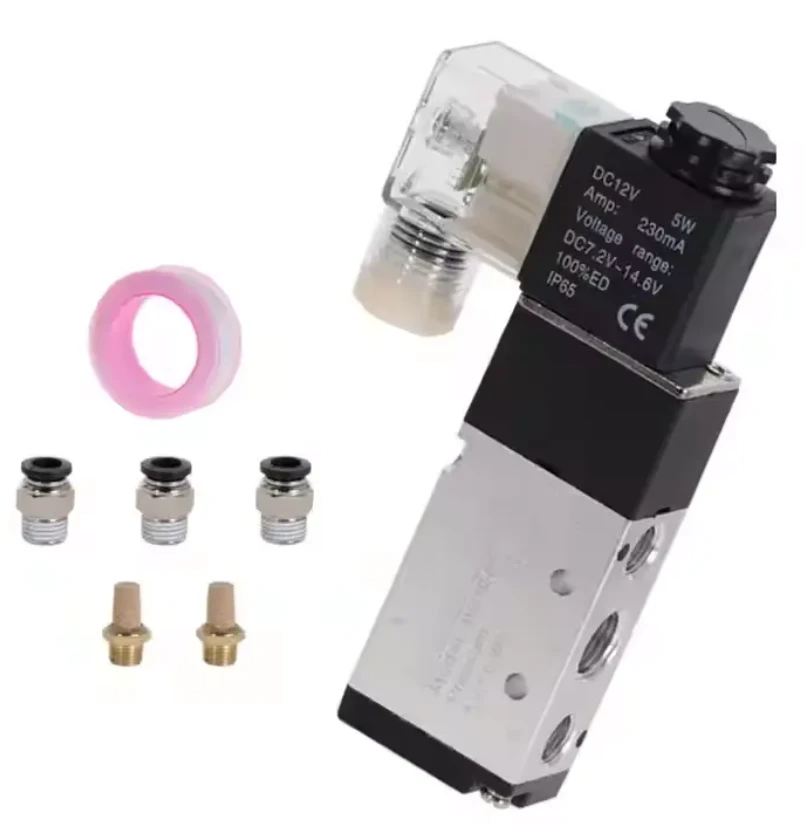Válvula solenoide neumática 5 vías 2- Control de posición Air 12V 24V